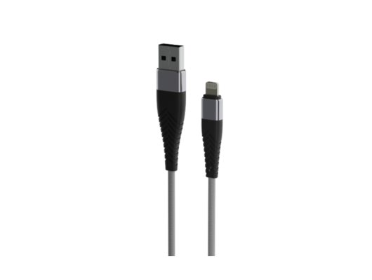 Кабель OLMIO SOLID USB 2.0 - lightning 1.2м 2.1A Титановый (039048) усиленный